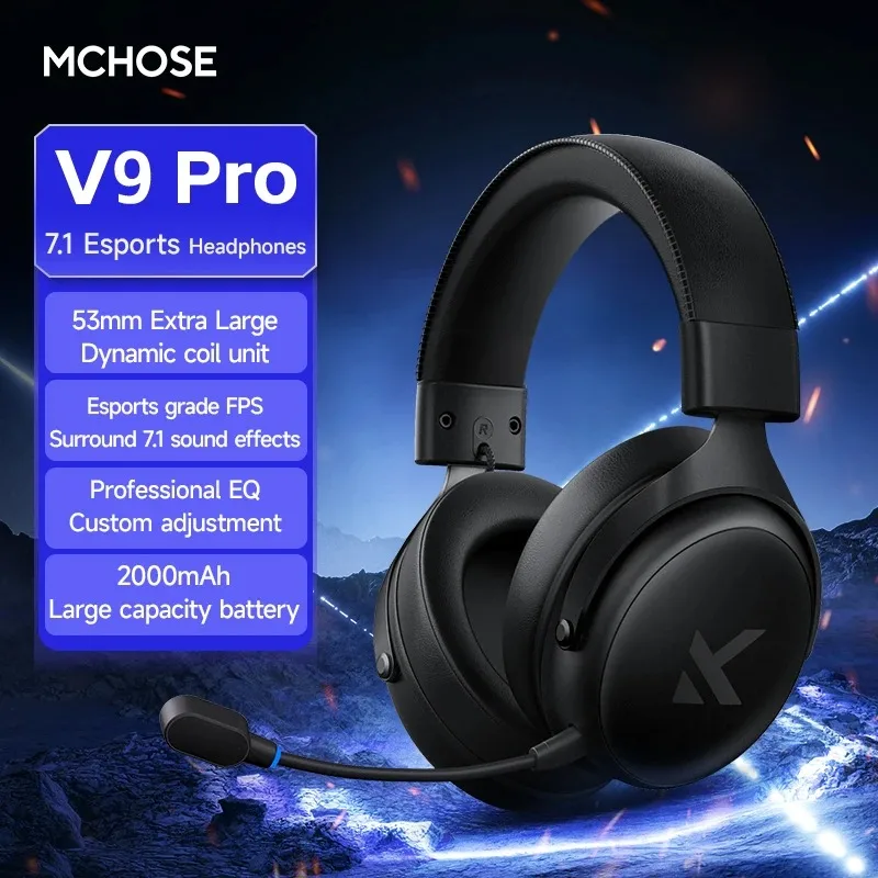 V9 Pro Wireless Gaming Headset 7.1Surround Sound Noise Canceling - Image 8