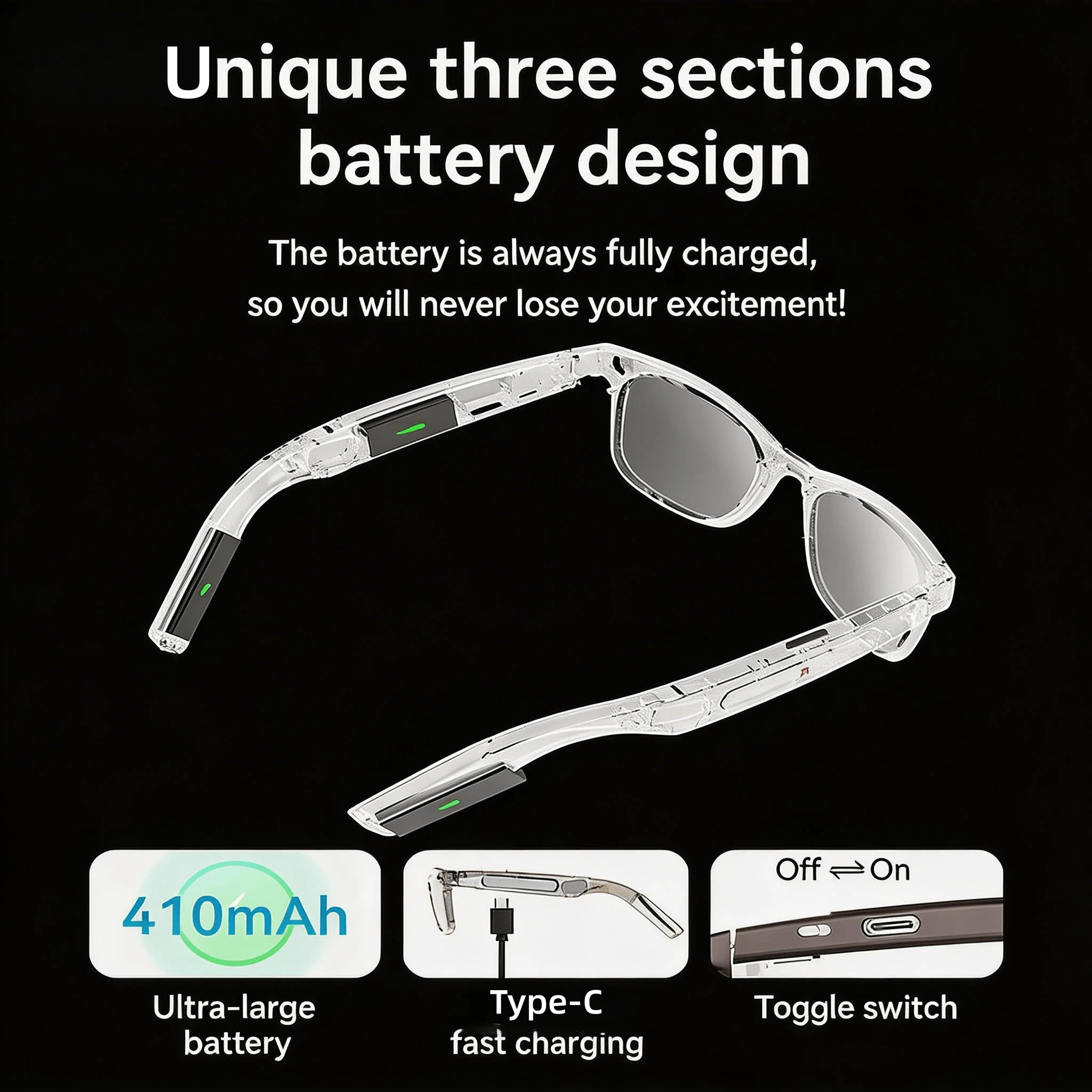 4K Camera Glasses with AI Smart Features - Image 4