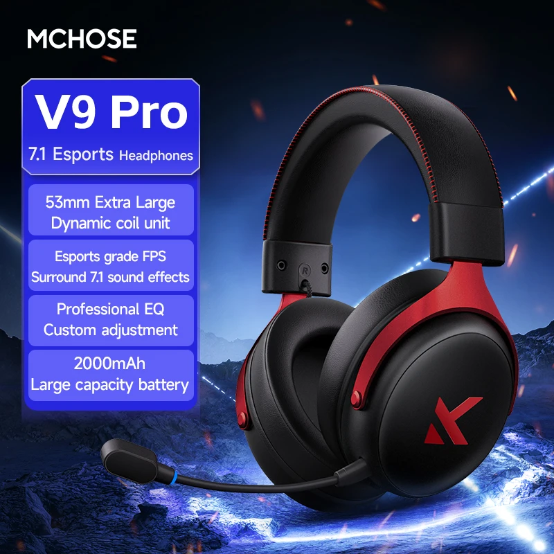 V9 Pro Wireless Gaming Headset 7.1Surround Sound Noise Canceling - Image 7