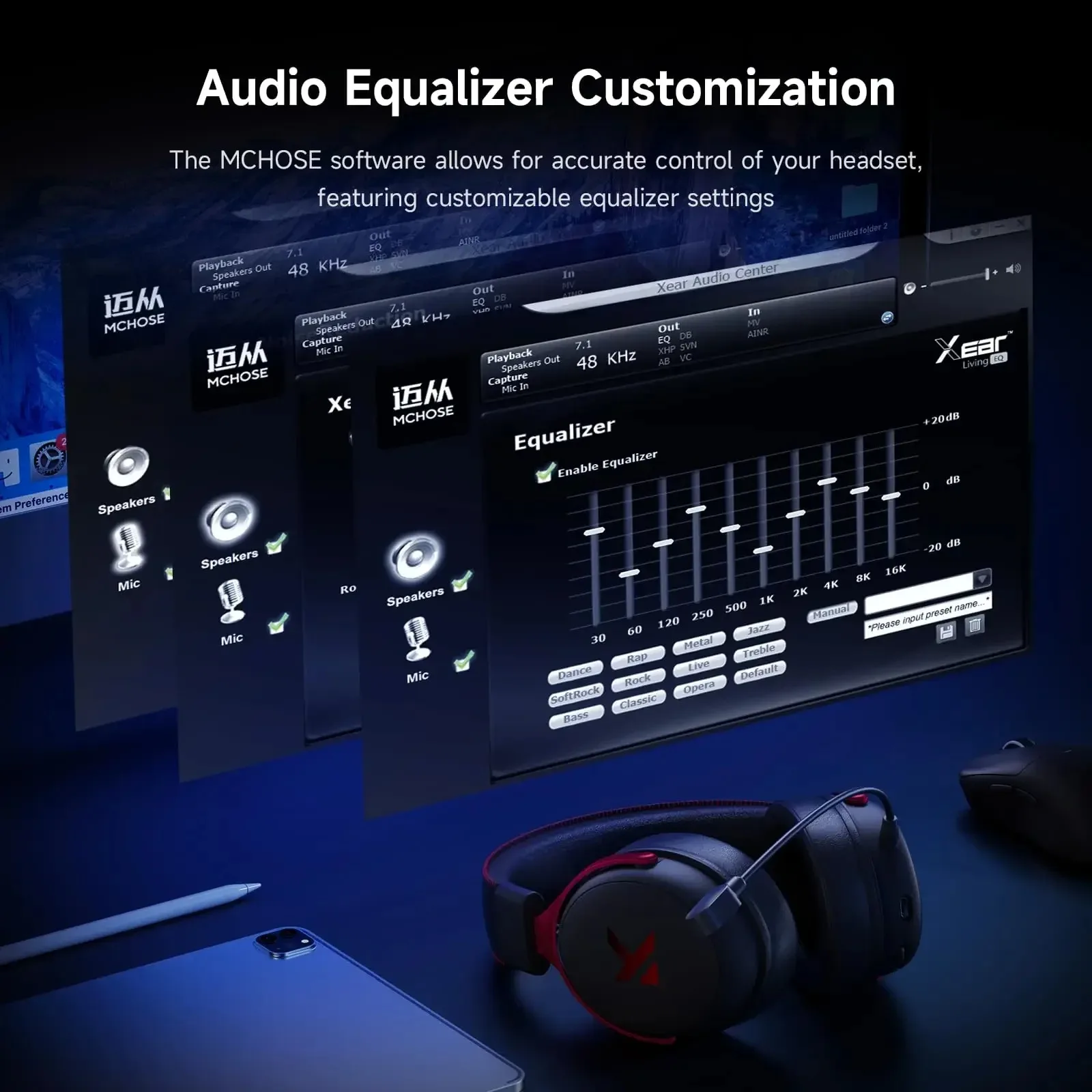 V9 Pro Wireless Gaming Headset 7.1Surround Sound Noise Canceling - Image 3