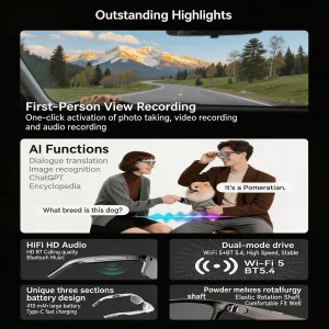 4K Camera Glasses with AI Smart Features - Thumbnail Image 5