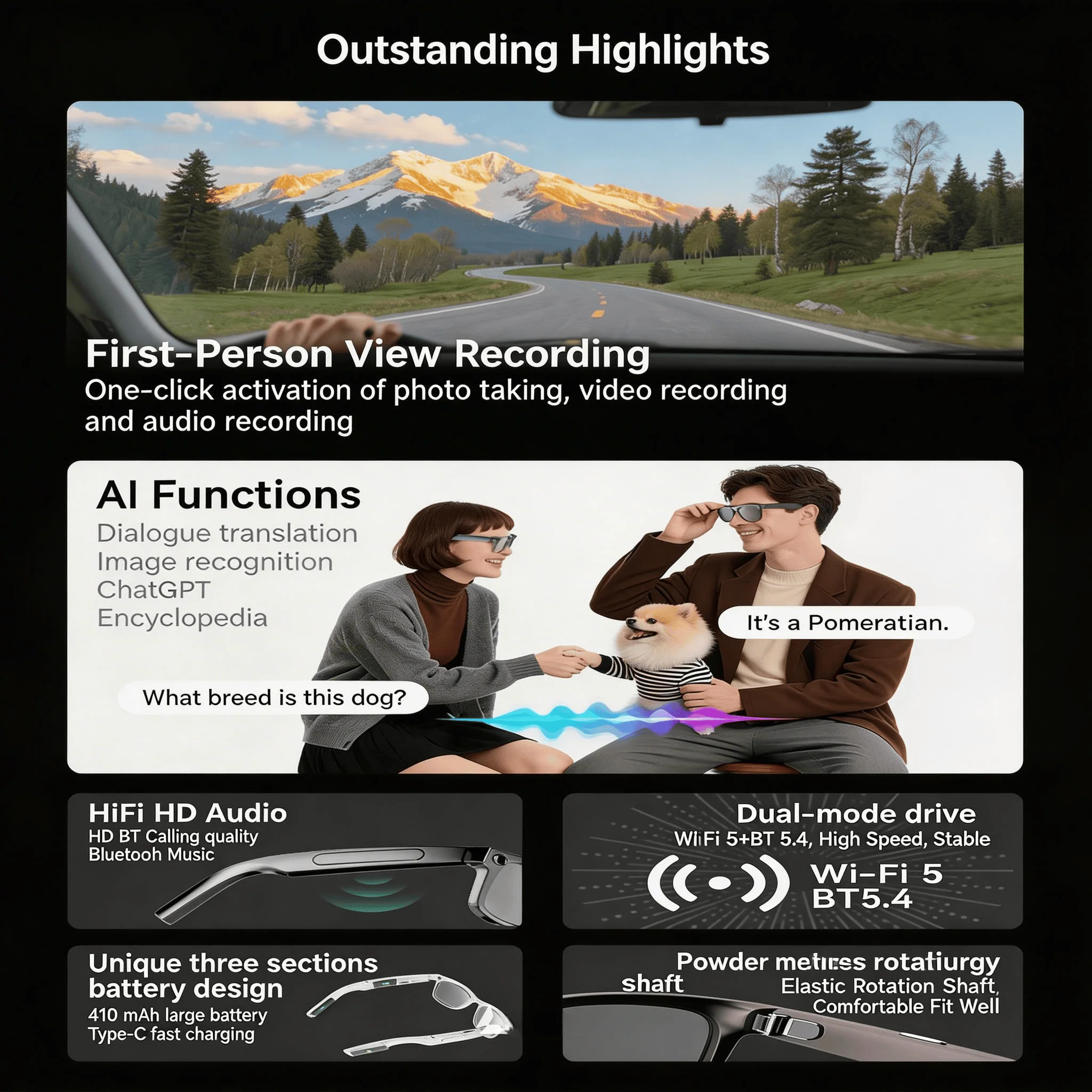 4K Camera Glasses with AI Smart Features - Image 5