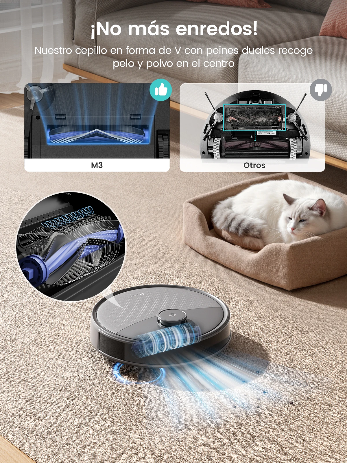 Robot Vacuum Anti-Tangle Brushes - Image 5